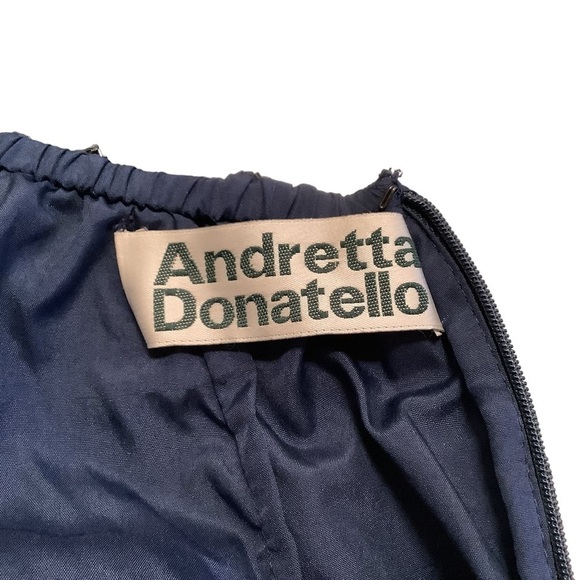 ANDRETTA DONATELLO Fully Beaded Midnight Blue Formal Maxi Silk Dress - Size XS - Picture 12 of 14